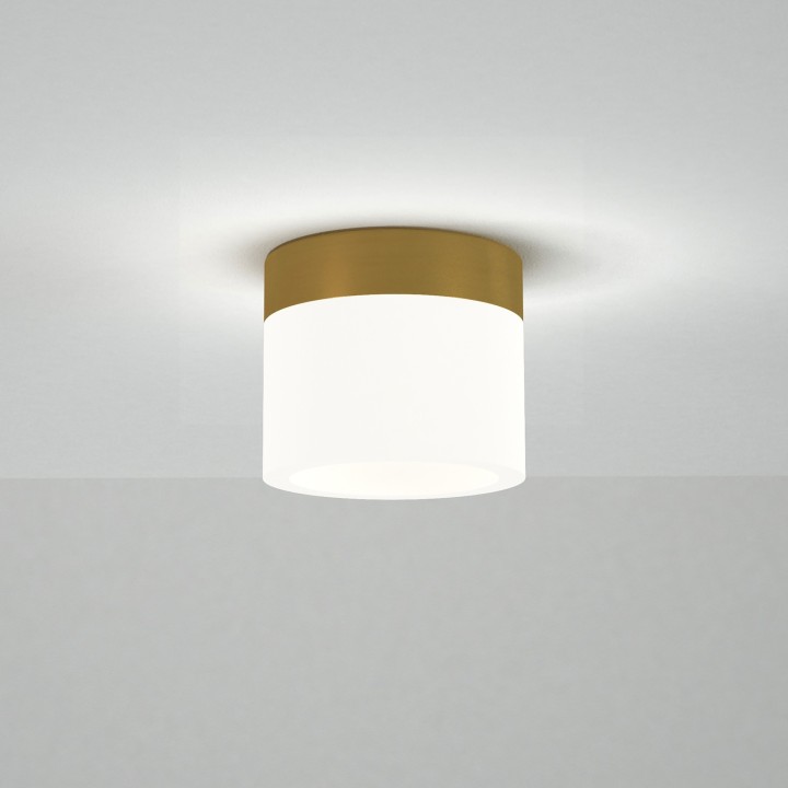Plafón CONGO con difusor acrílico y acabado latón. Ø10cm.LED 6W|Sulion