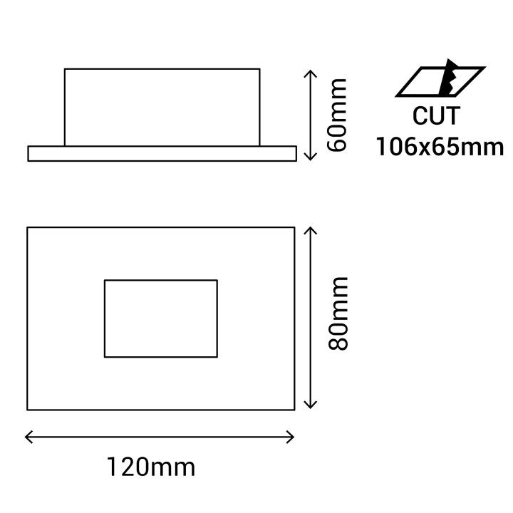 Aplique rectangular KAMAL LED 1,5W blanco mate 3000K IP65 | Sulion