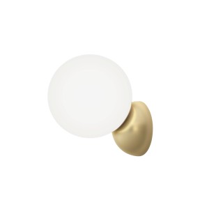Aplique VOLGA. Metal latón satinado y bola difusor opal. 1xG9 | Sulion