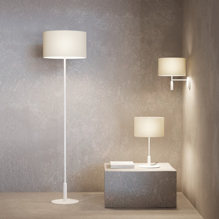 Pie Basic Stylo de metal blanco arenado y pantalla blanca  - Sulion