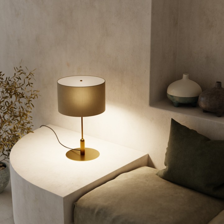 Sobremesa Basic Stylo de metal blanco y pantalla blanca - Sulion