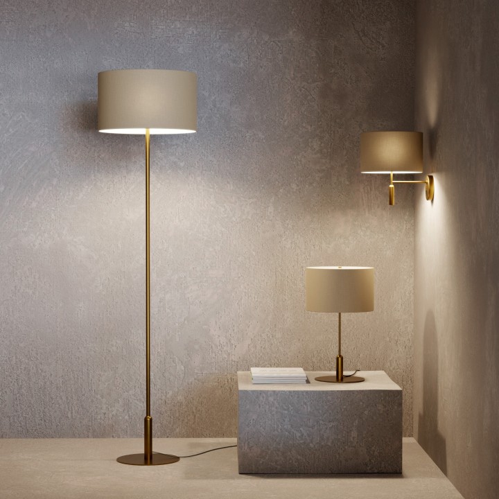 Sobremesa Basic Stylo de metal blanco y pantalla blanca - Sulion
