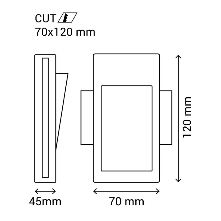 Bañador de pared MARTIN LED 2W yeso pintable 70x120mm 4000K| Sulion