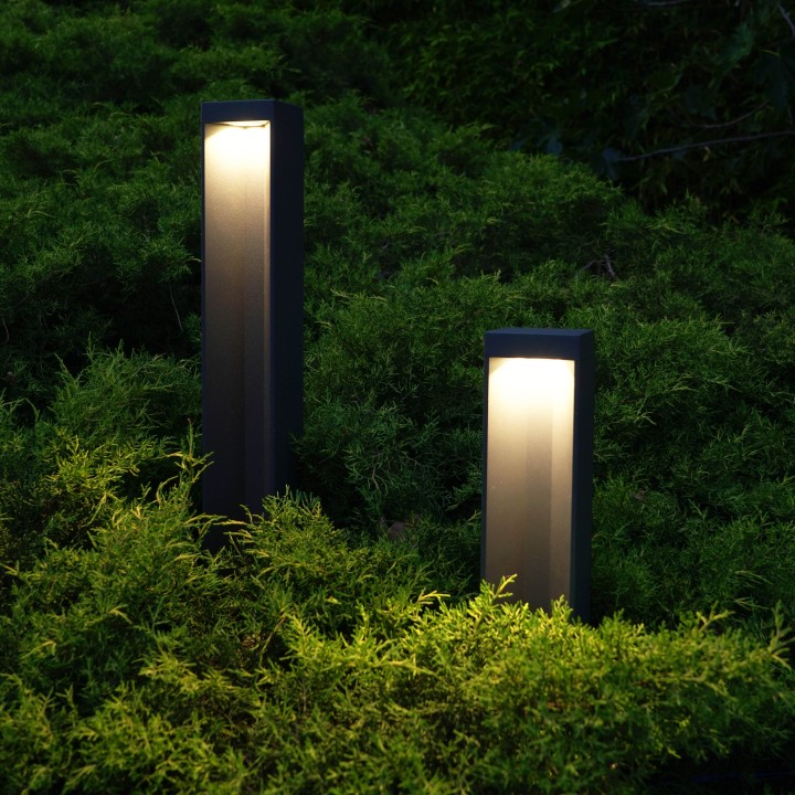 Baliza rectangular DARY LED 10W gris antracita , 65cm alto | Sulion
