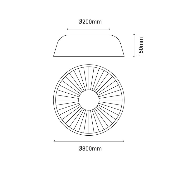 Lámpara plafón Victoria Ø30cm  - Sulion