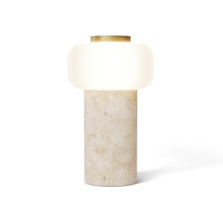 Lámpara portátil Vita en travertino beige con luz ajustable - Sulion