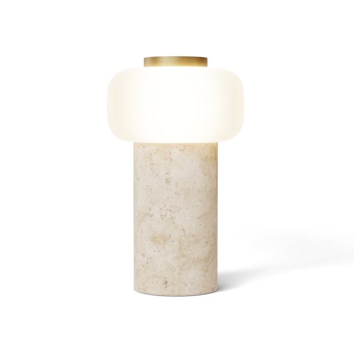 Lámpara portátil Vita en travertino beige con luz ajustable - Sulion