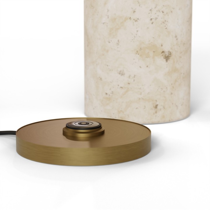 Lámpara portátil Vita en travertino beige con luz ajustable - Sulion