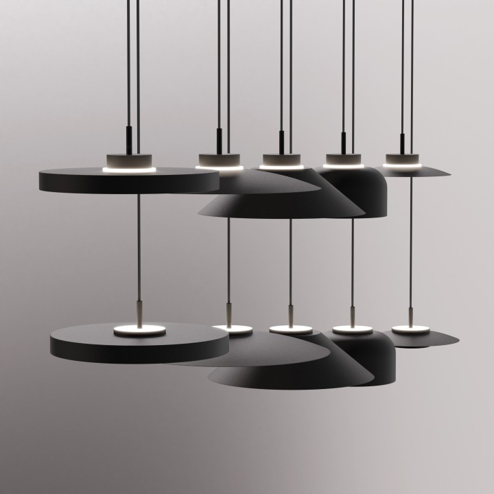 Lámpara colgante Valentina blanco/negro Ø50cm- Sulion