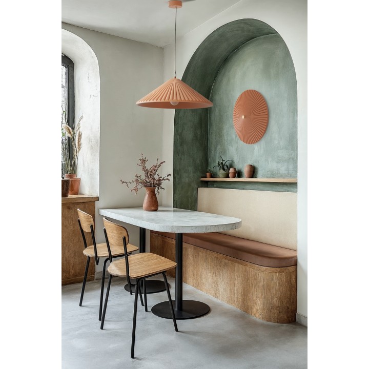 Aplique de pared Elena de yeso color arcilla 2700K  Ø50cm - Sulion