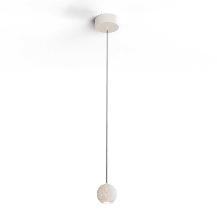 Lámpara de techo Vita en travertino beige luz muy cálida- Sulion