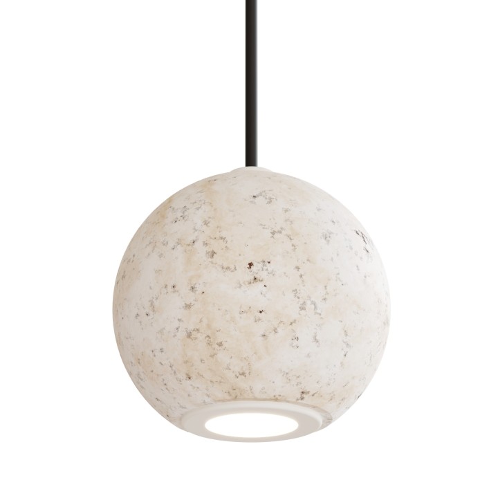 Lámpara de techo Vita en travertino beige luz muy cálida- Sulion