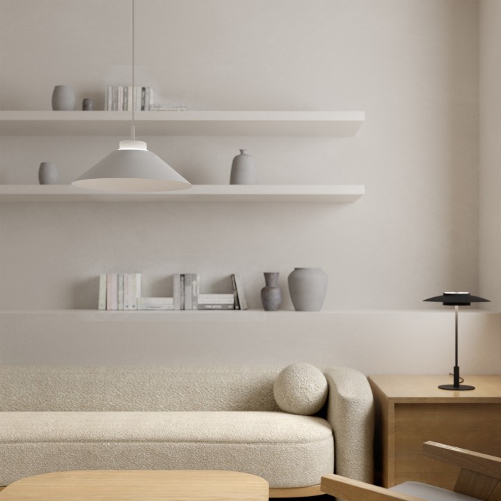 Lámpara colgante Carmen blanco/blanco Ø45cm- Sulion