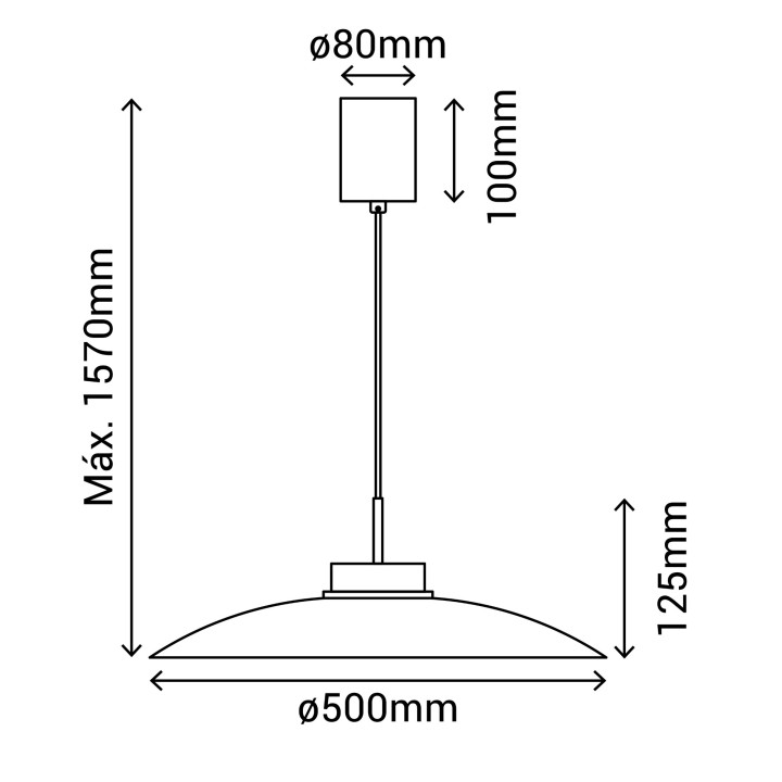 Lámpara colgante Carmen latón/blanco Ø50cm- Sulion
