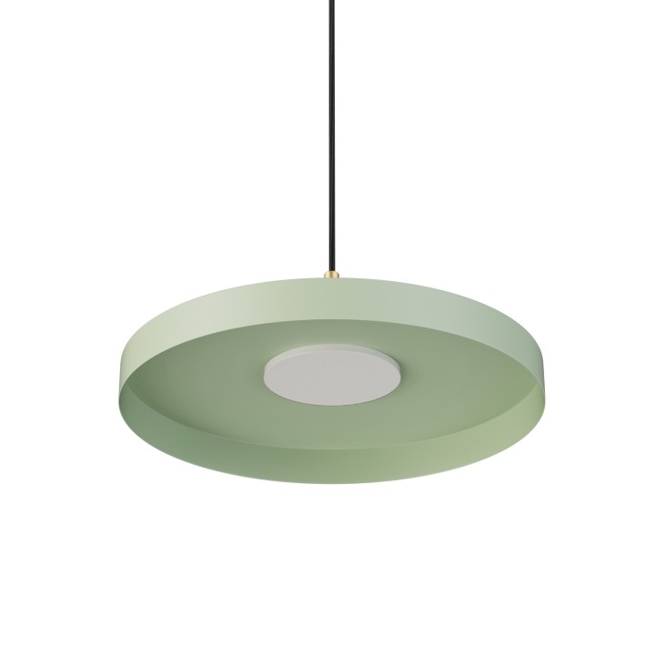 Lámpara colgante Carmen latón/verde Ø40cm- Sulion