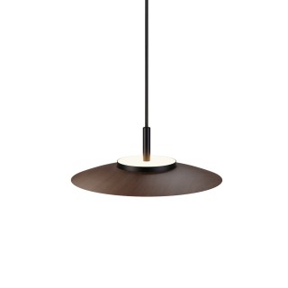 Lámpara colgante Valentina negro/madera oscura Ø30cm- Sulion