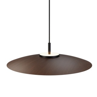 Lámpara colgante Valentina negro/madera oscura Ø50cm- Sulion