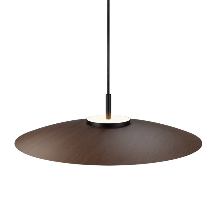Lámpara colgante Valentina negro/madera oscura Ø50cm- Sulion