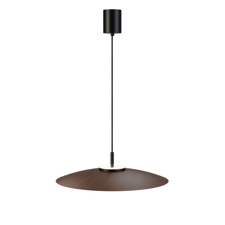 Lámpara colgante Valentina negro/madera oscura Ø50cm- Sulion