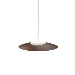 Lámpara colgante Valentina blanco/madera oscura Ø30cm- Sulion