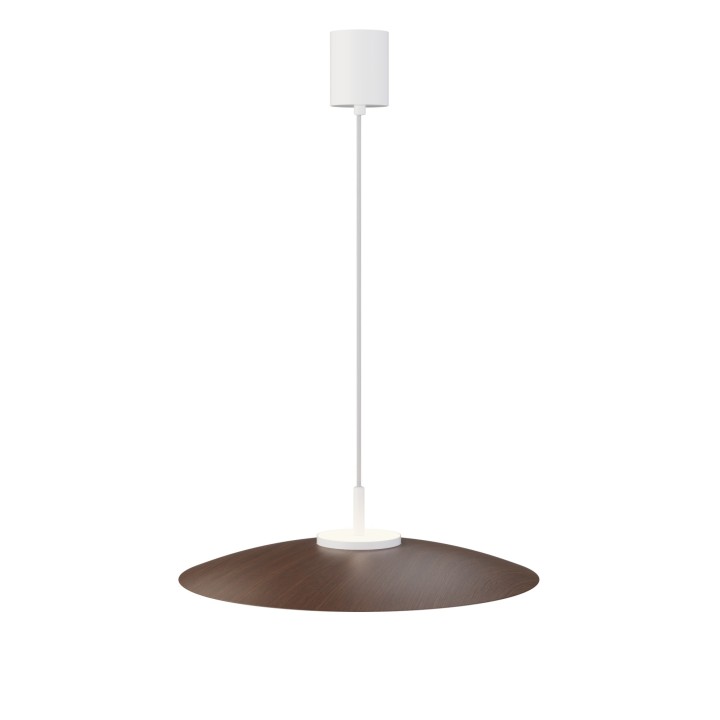 Lámpara colgante Valentina blanco/madera oscura Ø50cm- Sulion