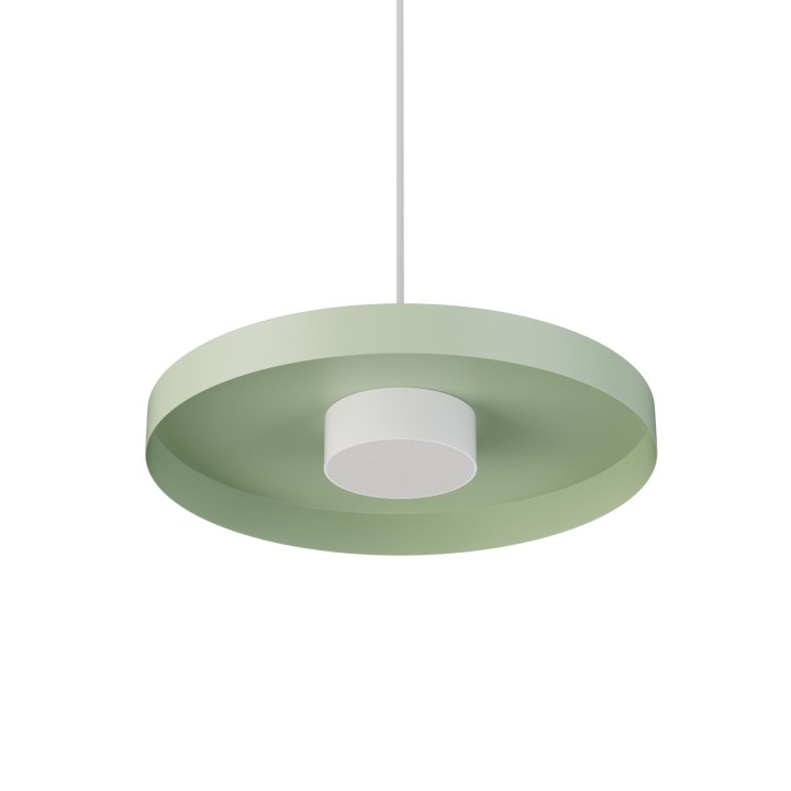Lámpara colgante Valentina blanco/verde Ø40cm- Sulion