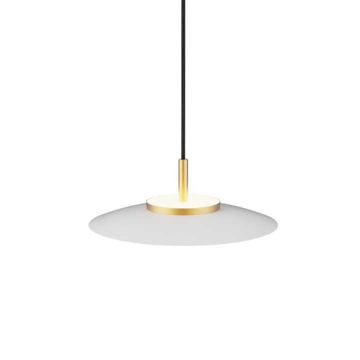 Lámpara colgante Valentina Latón/blanco Ø30cm- Sulion