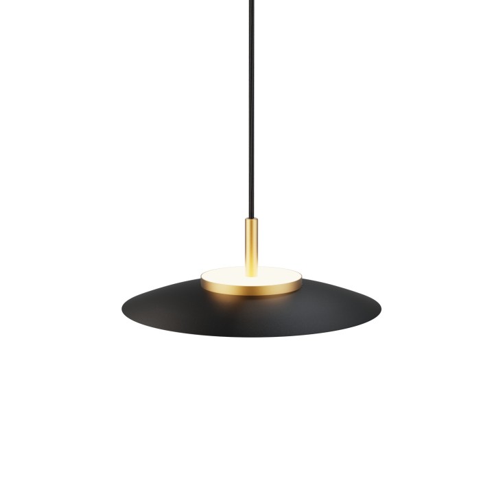 Lámpara colgante Valentina latón/negro Ø30cm- Sulion
