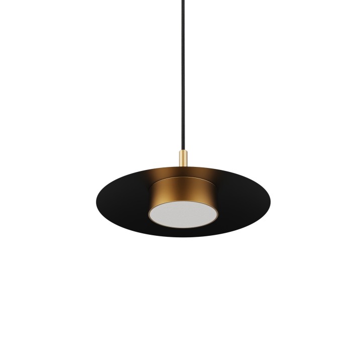 Lámpara colgante Valentina latón/negro Ø30cm- Sulion