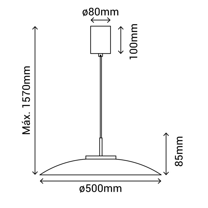 Lámpara colgante Valentina latón/negro Ø50cm- Sulion