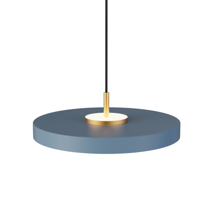 Lámpara colgante Valentina latón/azul Ø40cm- Sulion