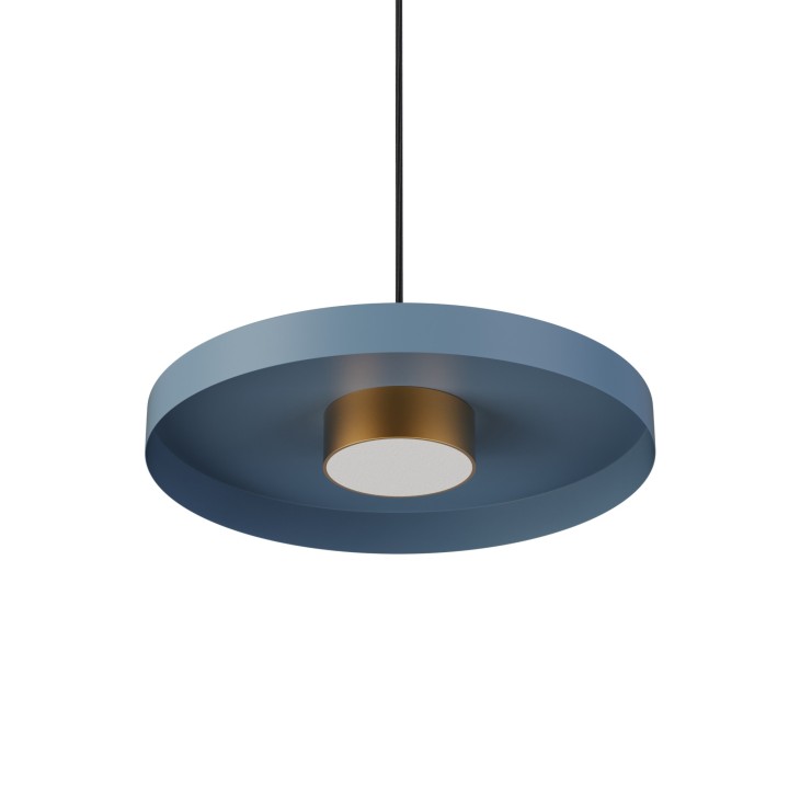 Lámpara colgante Valentina latón/azul Ø40cm- Sulion
