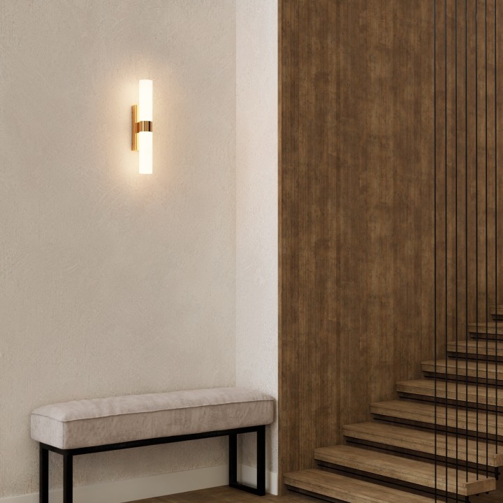 Aplique Iluminaespejo LED Egeo latón IP44 para baño - Sulion
