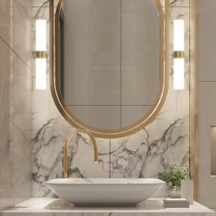 Aplique Iluminaespejo LED Egeo latón IP44 para baño - Sulion