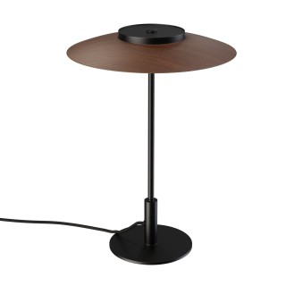 Lámpara sobremesa Valentina negro/madera oscura Ø30cm- Sulion