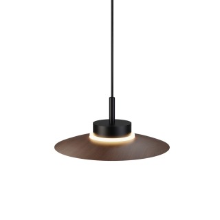 Lámpara colgante Carmen negro/madera Ø30cm- Sulion