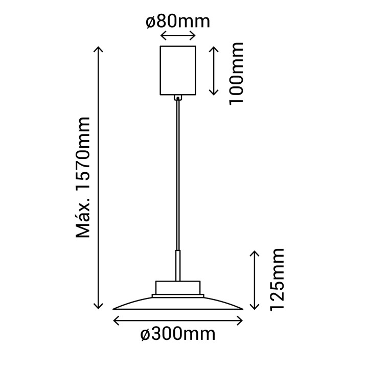 Lámpara colgante Carmen negro/madera Ø30cm- Sulion