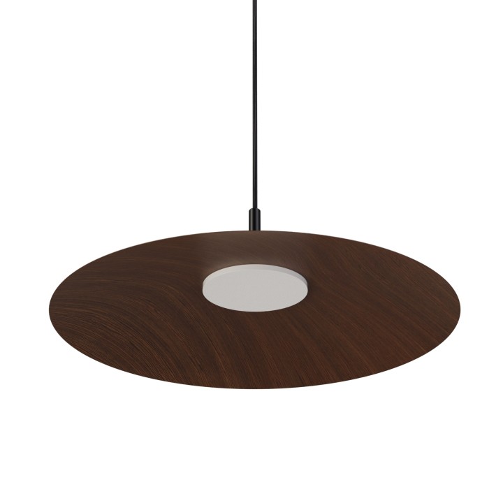Lámpara colgante Carmen negro/madera oscura Ø50cm- Sulion