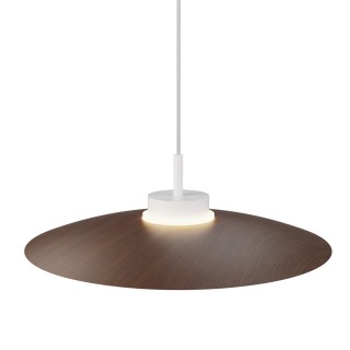 Lámpara colgante Carmen blanco/madera oscura Ø50cm- Sulion