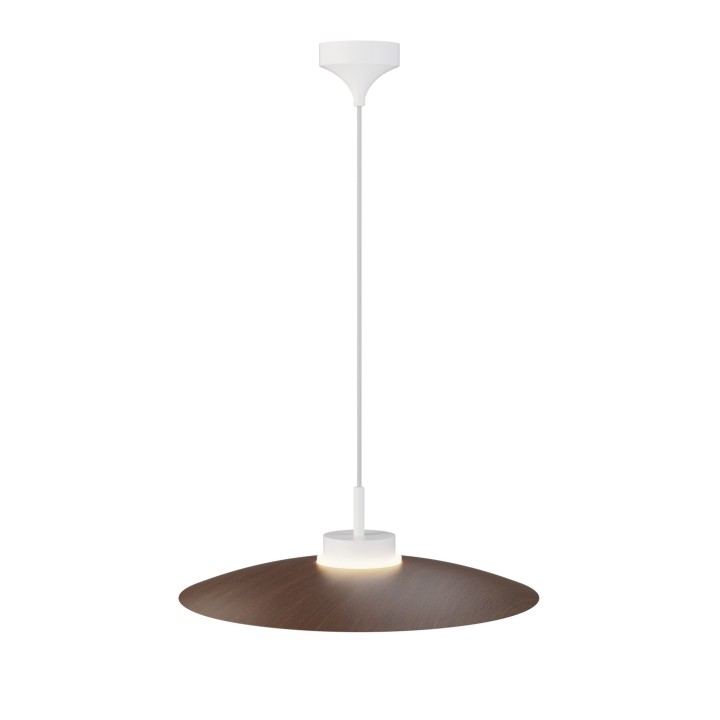 Lámpara colgante Carmen blanco/madera oscura Ø50cm- Sulion