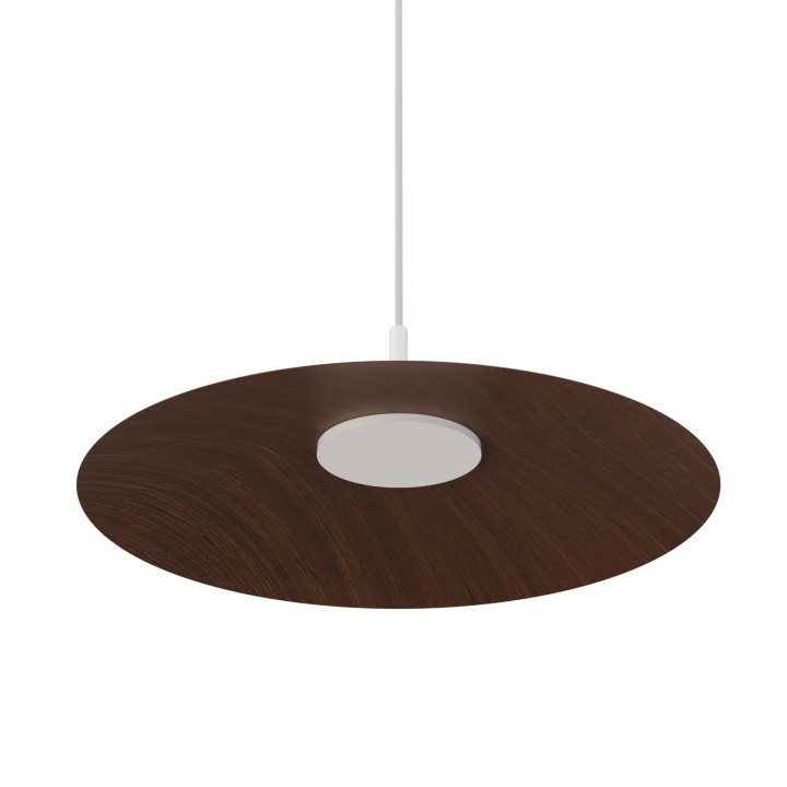Lámpara colgante Carmen blanco/madera oscura Ø50cm- Sulion