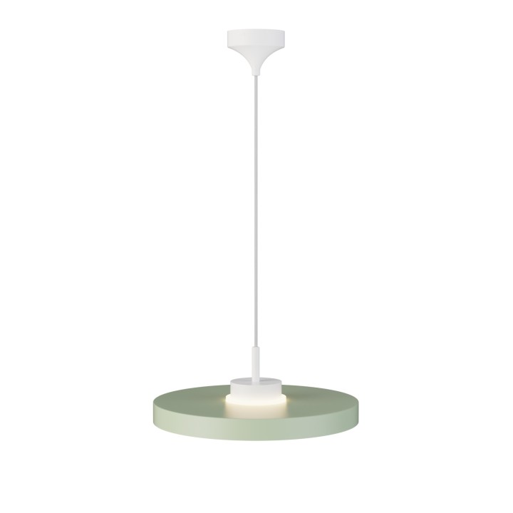 Lámpara colgante Carmen blanco/verde Ø40cm- Sulion