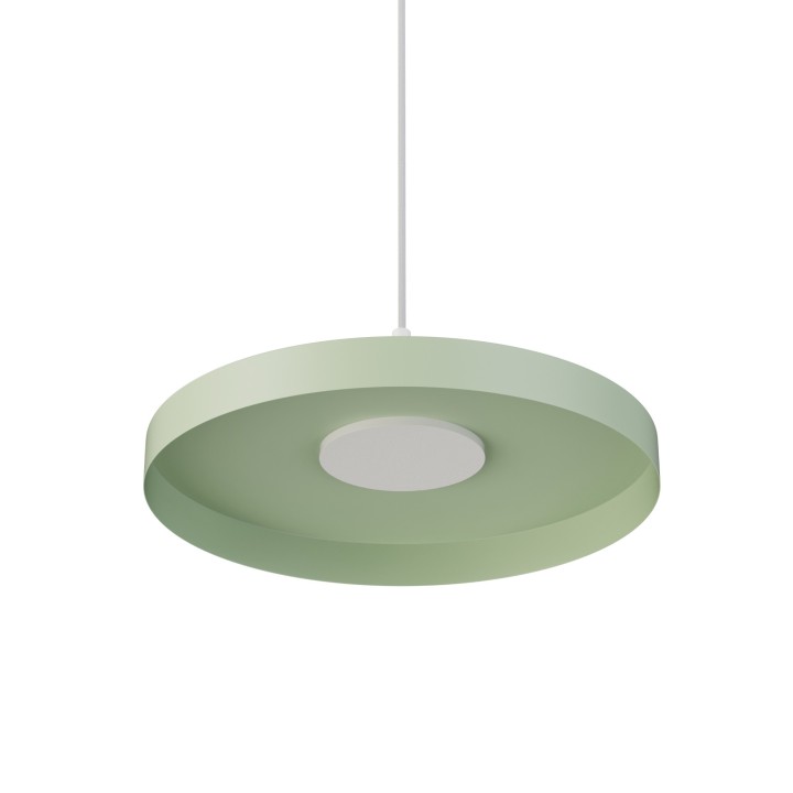 Lámpara colgante Carmen blanco/verde Ø40cm- Sulion