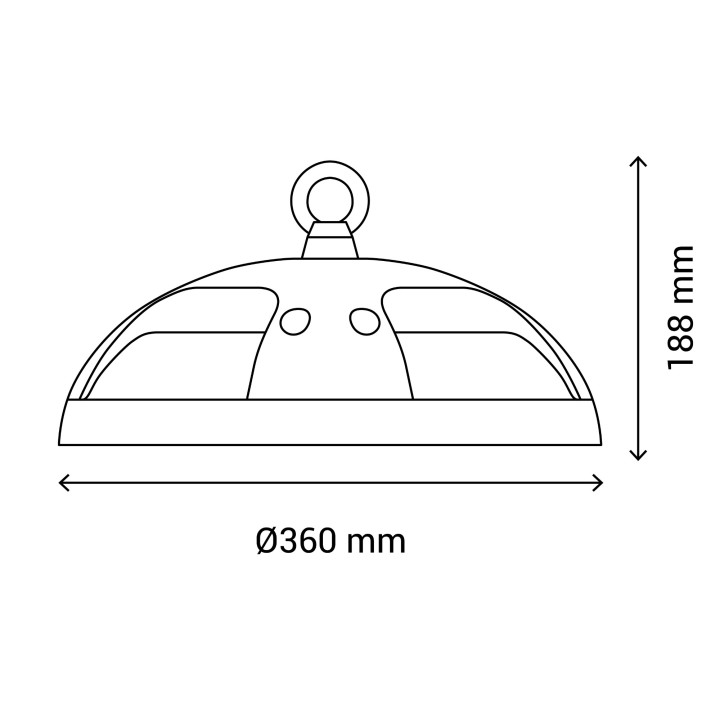 Campana LED ultra eficiente 150W Built | Sulion
