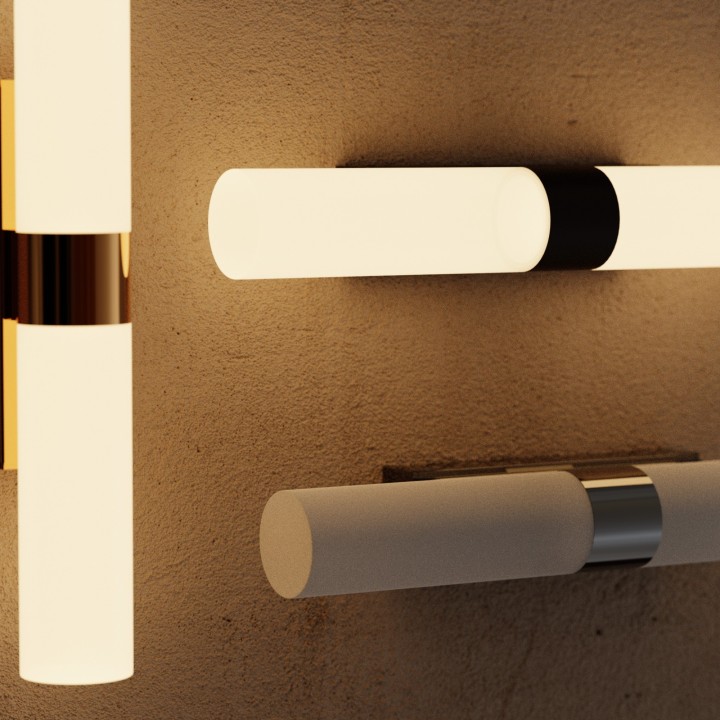 Aplique Iluminaespejo LED Egeo negro IP44 para baño - Sulion