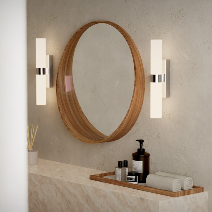 Aplique Iluminaespejo LED Egeo cromo IP44 para baño - Sulion