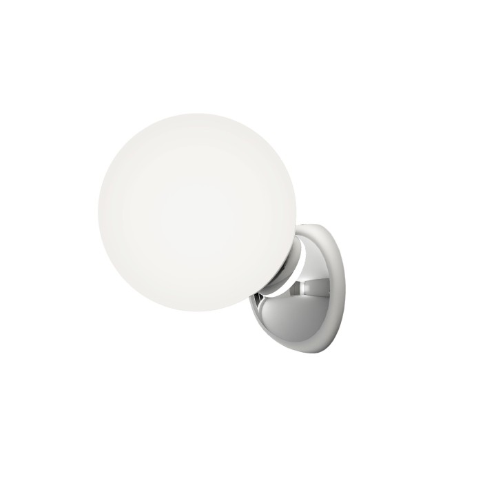 Aplique VOLGA. Metal cromo y bola difusor opal mate. 1xG9 | Sulion