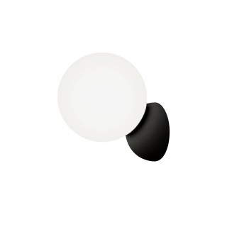 Aplique VOLGA. Metal negro arenado y bola difusor opal. 1xG9 | Sulion