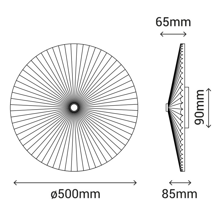 Aplique de pared Elena de yeso color arcilla 3000K Ø50cm - Sulion