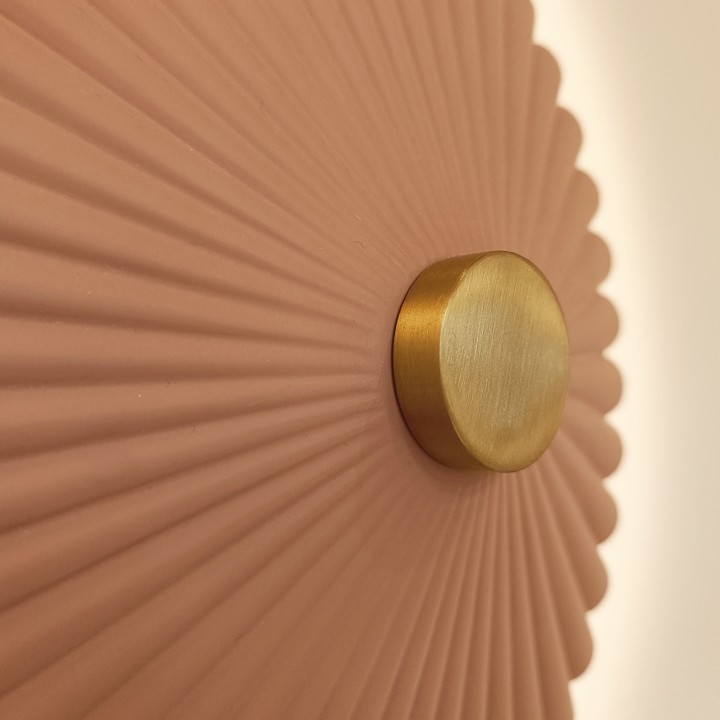 Aplique de pared Elena de yeso color arcilla 3000K Ø50cm - Sulion